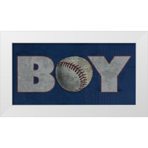 Boy White Modern Wood Framed Art Print by Lewis, Sheldon