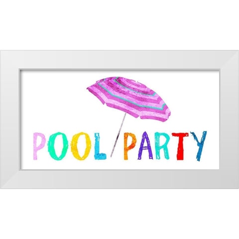 Pool Party White Modern Wood Framed Art Print by Lewis, Sheldon