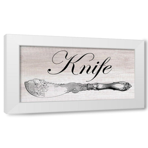 Vintage Knife White Modern Wood Framed Art Print by Lewis, Sheldon