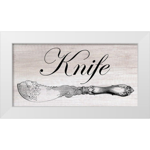 Vintage Knife White Modern Wood Framed Art Print by Lewis, Sheldon