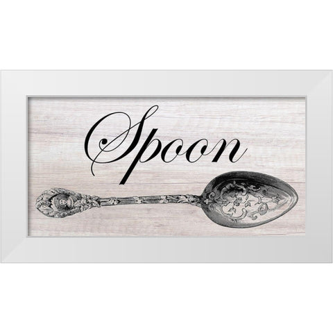 Vintage Spoon White Modern Wood Framed Art Print by Lewis, Sheldon