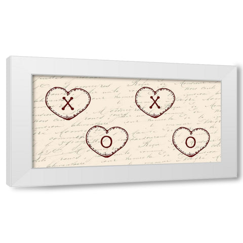 X and O White Modern Wood Framed Art Print by Lewis, Sheldon