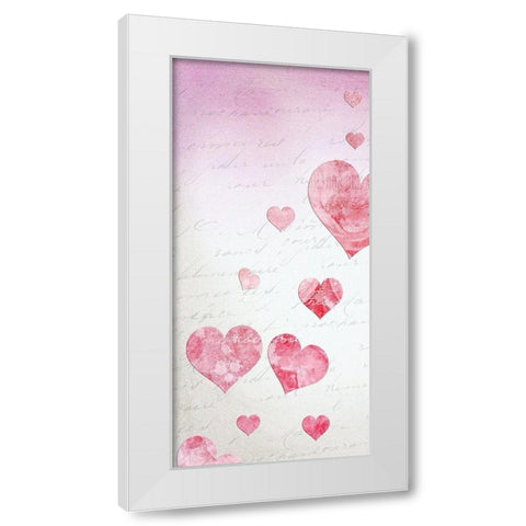 Hearts White Modern Wood Framed Art Print by Lewis, Sheldon