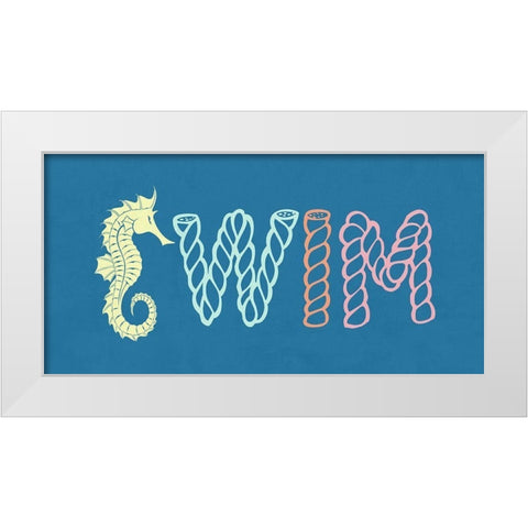 Swim White Modern Wood Framed Art Print by Lewis, Sheldon