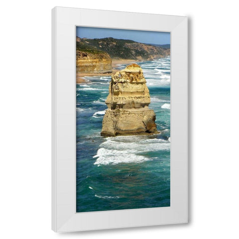 Top View Coastline White Modern Wood Framed Art Print by Lewis, Sheldon