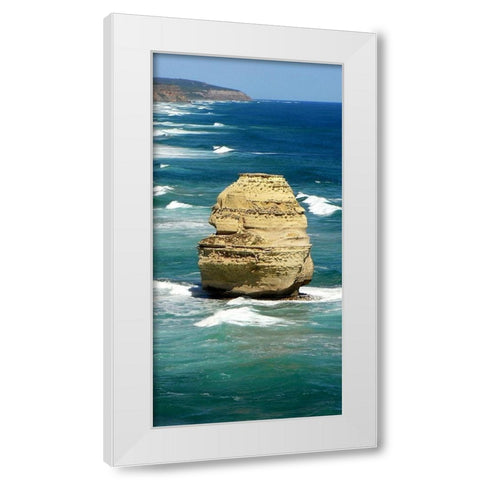 Top View Coastline 2 White Modern Wood Framed Art Print by Lewis, Sheldon