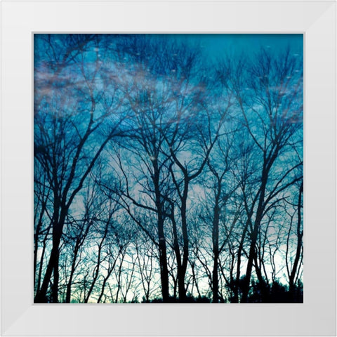 Blue Mountain White Modern Wood Framed Art Print by Lewis, Sheldon