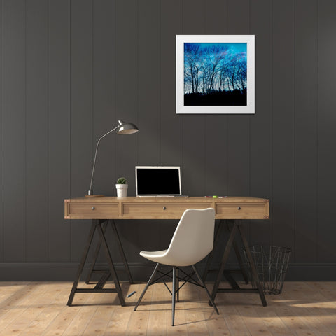 Blue Mountain 1 White Modern Wood Framed Art Print by Lewis, Sheldon