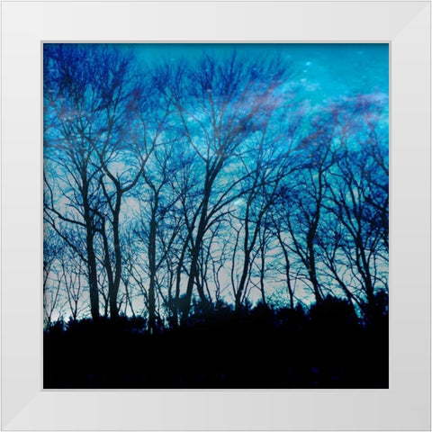 Blue Mountain 1 White Modern Wood Framed Art Print by Lewis, Sheldon