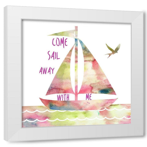 Sail Away White Modern Wood Framed Art Print by Lewis, Sheldon