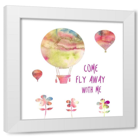 Fly Away White Modern Wood Framed Art Print by Lewis, Sheldon