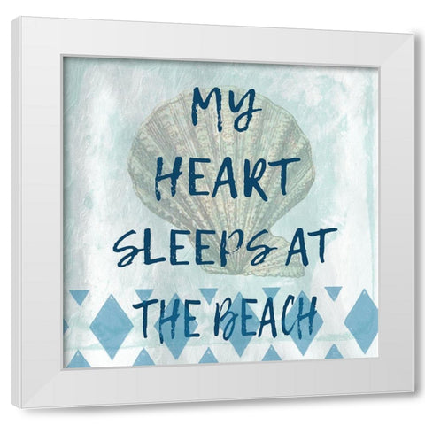 At The Beach White Modern Wood Framed Art Print by Lewis, Sheldon