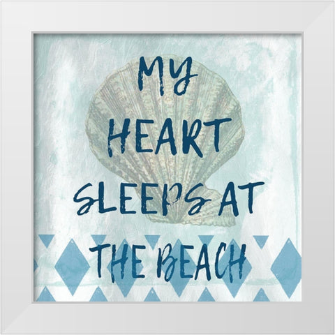 At The Beach White Modern Wood Framed Art Print by Lewis, Sheldon