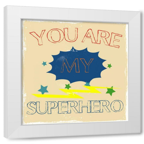 My Hero White Modern Wood Framed Art Print by Lewis, Sheldon