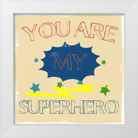 My Hero White Modern Wood Framed Art Print by Lewis, Sheldon