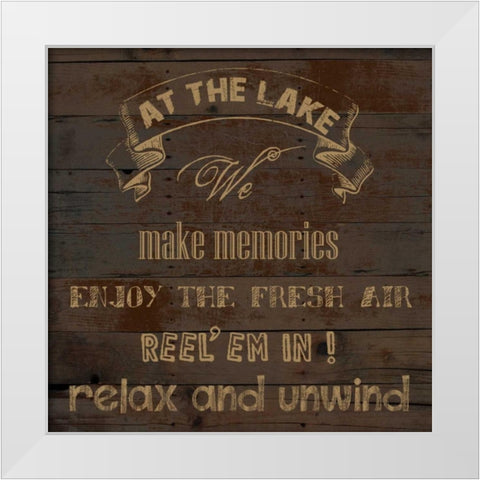 At The Lake White Modern Wood Framed Art Print by Lewis, Sheldon