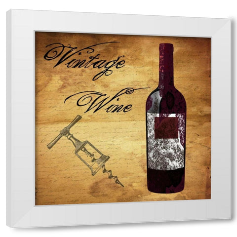 Vintage Wine White Modern Wood Framed Art Print by Lewis, Sheldon