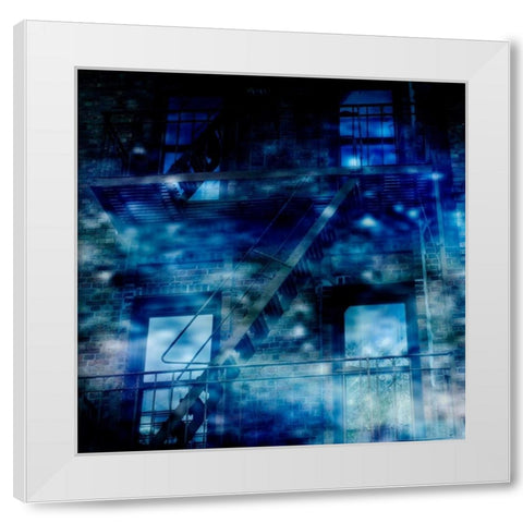 Midnight Blues White Modern Wood Framed Art Print by Lewis, Sheldon