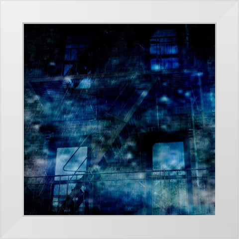 Nostrand Avenue Blues White Modern Wood Framed Art Print by Lewis, Sheldon
