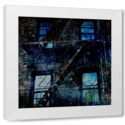 Brooklyn Blues White Modern Wood Framed Art Print by Lewis, Sheldon