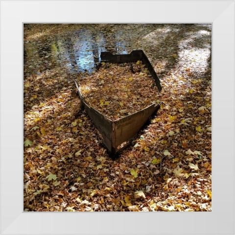 Little Stream White Modern Wood Framed Art Print by Lewis, Sheldon