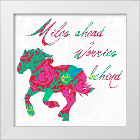 Boho Miles White Modern Wood Framed Art Print by Lewis, Sheldon