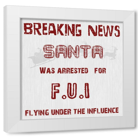 Santas FUI White Modern Wood Framed Art Print by Lewis, Sheldon