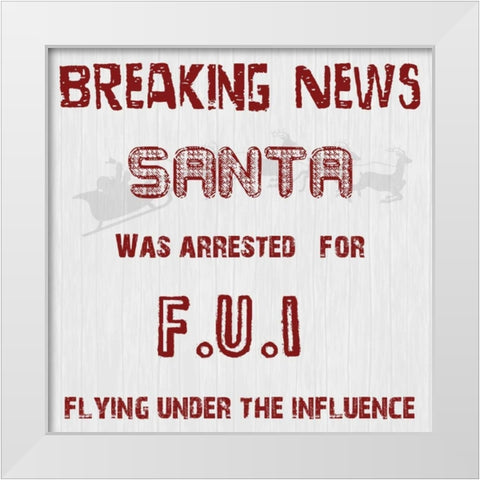 Santas FUI White Modern Wood Framed Art Print by Lewis, Sheldon