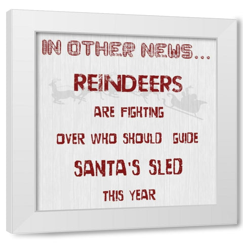 In Other News White Modern Wood Framed Art Print by Lewis, Sheldon