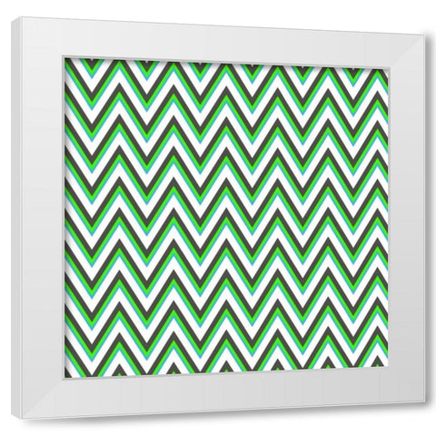 Chevron 1 White Modern Wood Framed Art Print by Lewis, Sheldon