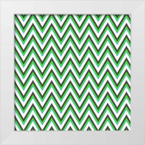 Chevron 1 White Modern Wood Framed Art Print by Lewis, Sheldon