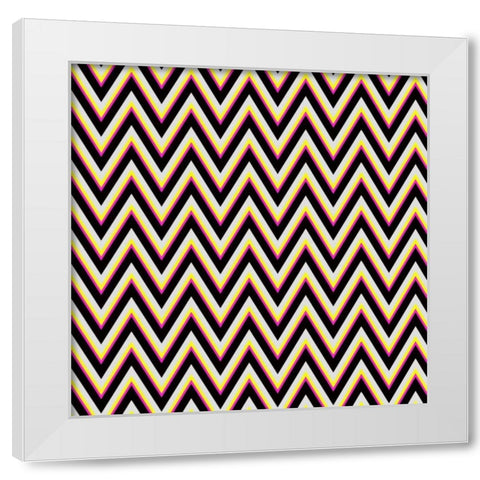 Chevron 4 White Modern Wood Framed Art Print by Lewis, Sheldon