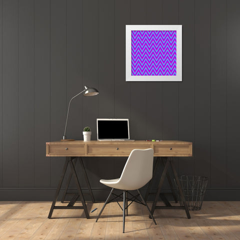 Chevron 6 White Modern Wood Framed Art Print by Lewis, Sheldon