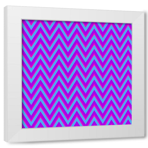 Chevron 6 White Modern Wood Framed Art Print by Lewis, Sheldon