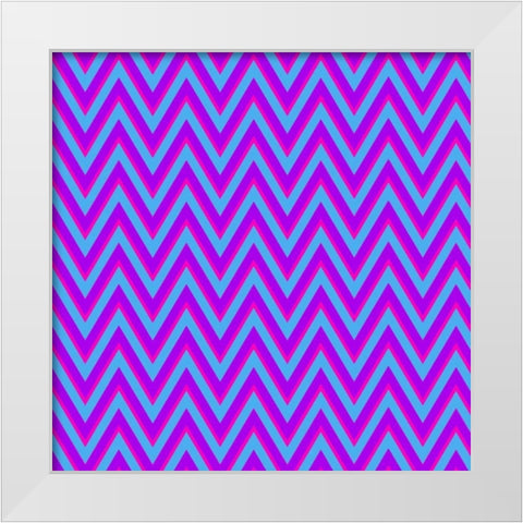 Chevron 6 White Modern Wood Framed Art Print by Lewis, Sheldon