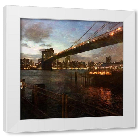 New York Magic White Modern Wood Framed Art Print by Lewis, Sheldon