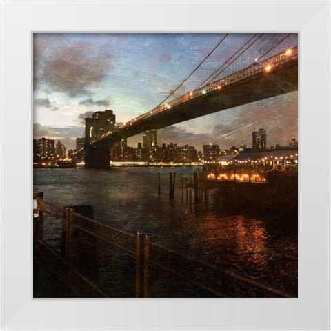 New York Magic White Modern Wood Framed Art Print by Lewis, Sheldon