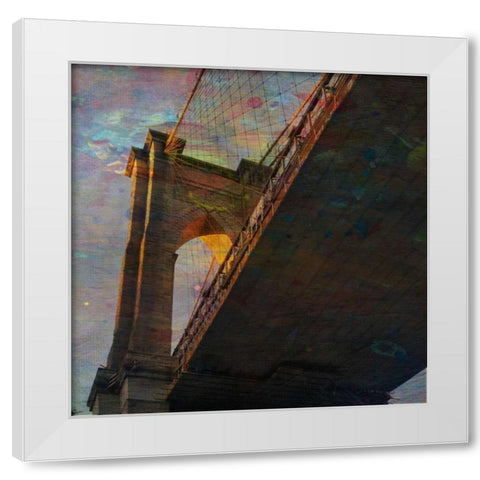 Magic Under The BKLN BRDG White Modern Wood Framed Art Print by Lewis, Sheldon