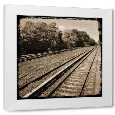 Vintage RailWay White Modern Wood Framed Art Print by Lewis, Sheldon