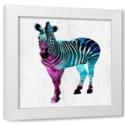 Zebra Elegance White Modern Wood Framed Art Print by Lewis, Sheldon