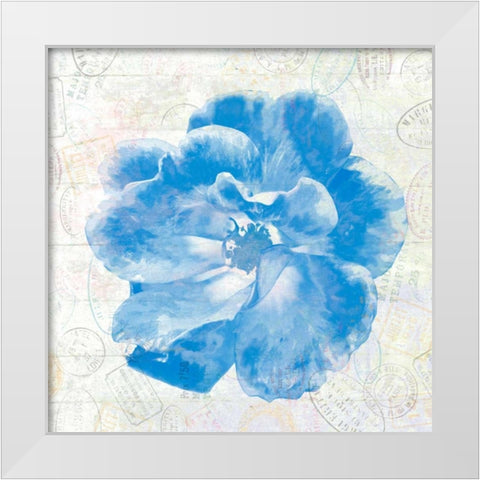 Floral Travel White Modern Wood Framed Art Print by Lewis, Sheldon