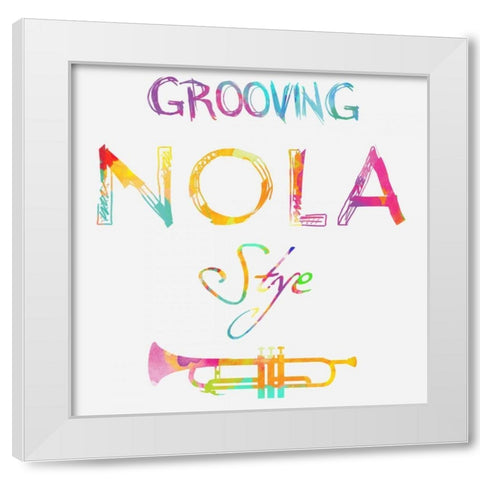 Nola Groove White Modern Wood Framed Art Print by Lewis, Sheldon