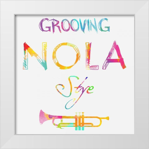 Nola Groove White Modern Wood Framed Art Print by Lewis, Sheldon