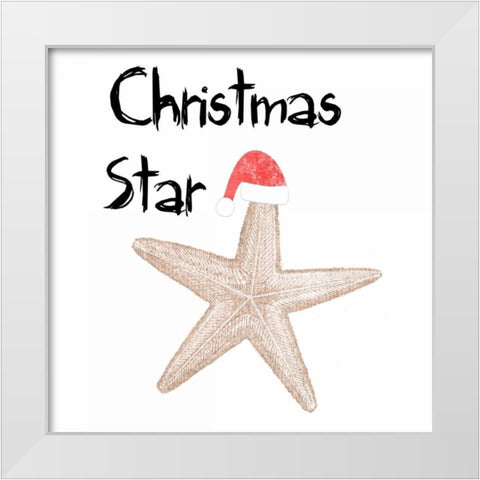 Christmas Starfish White Modern Wood Framed Art Print by Lewis, Sheldon