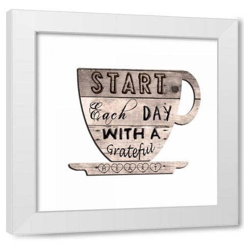 Cup Of Coffee White Modern Wood Framed Art Print by Lewis, Sheldon