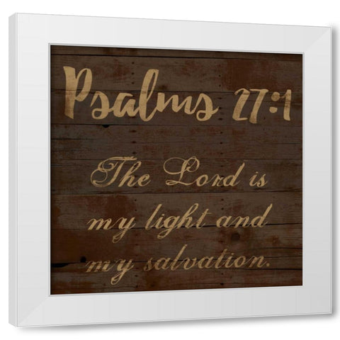 Psalms 27-1 White Modern Wood Framed Art Print by Lewis, Sheldon