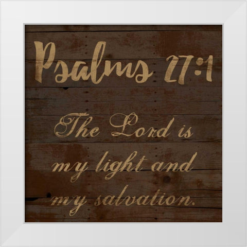 Psalms 27-1 White Modern Wood Framed Art Print by Lewis, Sheldon