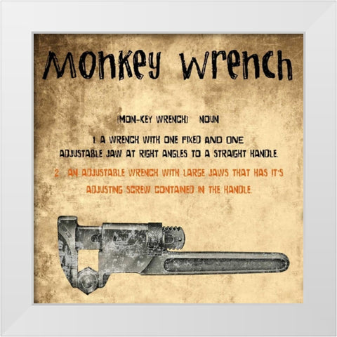 Monkey Wrench White Modern Wood Framed Art Print by Lewis, Sheldon