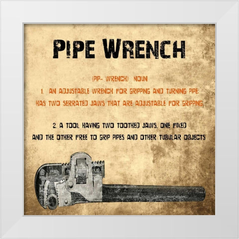 Pipe Wrench White Modern Wood Framed Art Print by Lewis, Sheldon