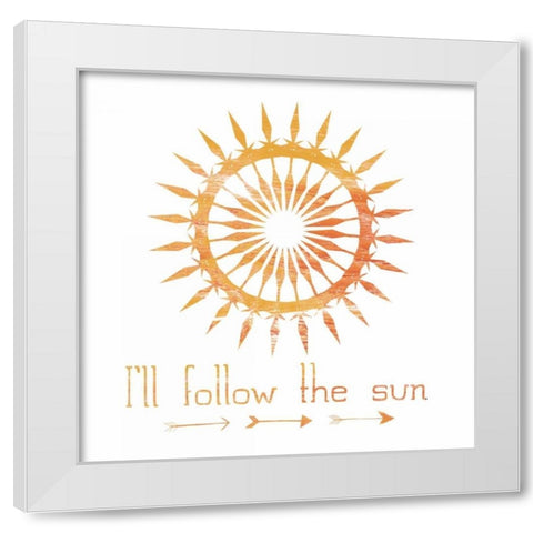 Follow The Sun White Modern Wood Framed Art Print by Lewis, Sheldon